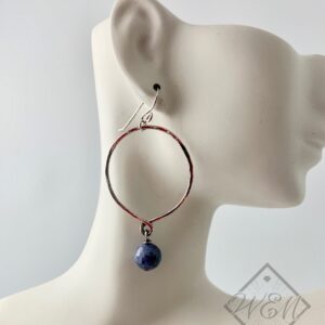 Sapphire Hoop Earrings In Sterling Silver