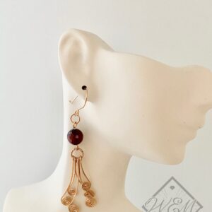 Tiger Eye Dangle Earrings In 14K Yellow Gold Filled