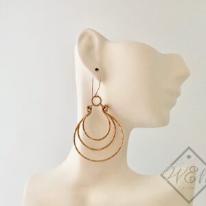 Triple Hoop Earrings In 14K Yellow Gold Filled