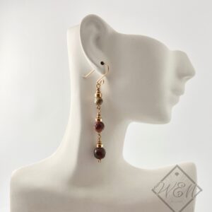 Picaso Jasper Dangle Earrings In 14K Yellow Gold Filled