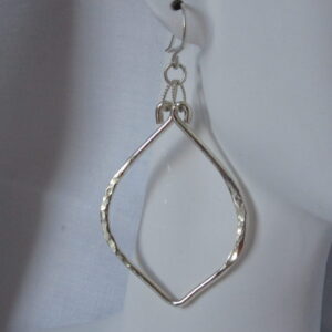 Single Hoop Dangle Earrings In Sterling Silver