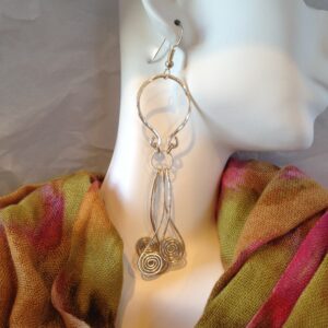 Swirl Hoop Earrings In Sterling Silver