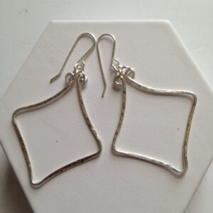 Diamond Hoop Earrings In Sterling Silver