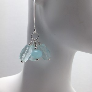 Aqua Dangle Earrings In Sterling Silver