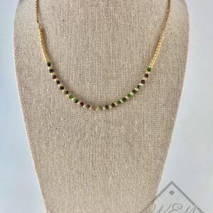 Ruby Zoisite Pendant Necklace In 14K Yellow Gold Filled
