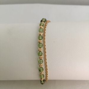 Peridot Lotus Eloise Bracelet In 14K Yellow Gold Filled