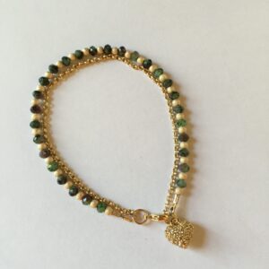 Ruby Zoisite Heart Eloise Bracelet In 14K Yellow Gold Filled