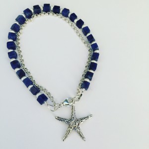 Sodalite Starfish Eloise Bracelet In Sterling Silver
