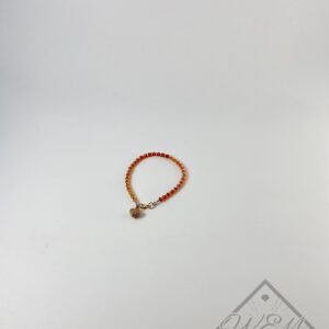 Carnelian Pave' Heart Estelle Bracelet In 14K Yellow Gold Filled