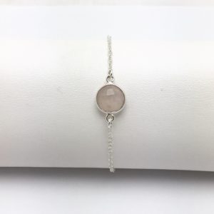 Rose Quartz Bracelet In Sterling Silver
