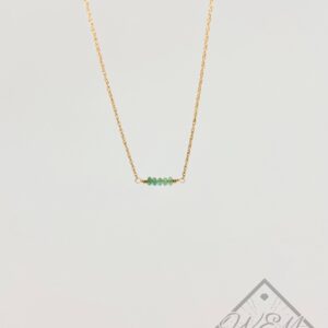 Emerald Choker Necklace In 14K Yellow Gold Filled