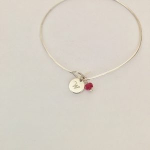 Initial Charm Bracelet In Sterling Silver