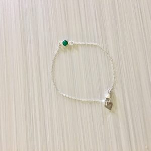 Green Onyx Bracelet In Sterling Silver