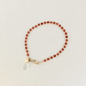 Carnelian Flower Estelle Bracelet In 14K Yellow Gold Filled