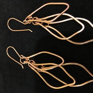 Long Triple Hoop Earrings In Rose Gold Filled
