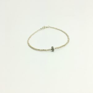 Pave’ Diamond Bracelet In Sterling Silver