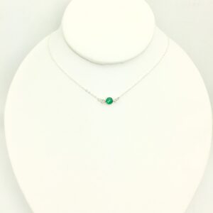 Green Onyx Choker In Sterling Silver