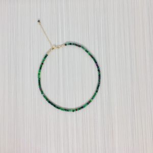 Ruby Zoisite Choker In 14K Yellow Gold Filled