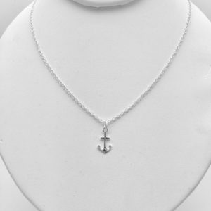 Anchor Pendant Necklace In Sterling Silver