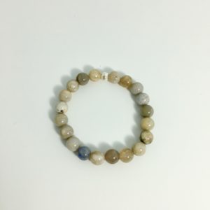 Dendritic Fossil Ocean Agate Clara Stretch Bracelet