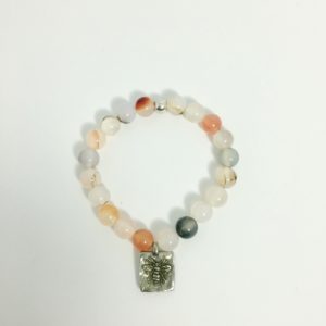 Dendritic Agate Honey Bee Clara Stretch Bracelet