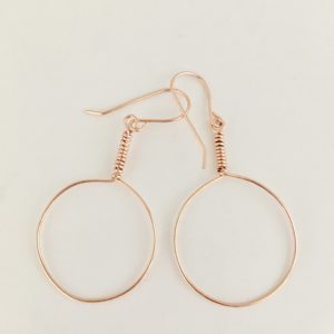 Wire Wrapped Hoop Earrings In Rose Gold Filled