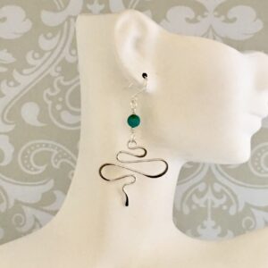 Turquoise Dangle Earrings In Sterling Silver
