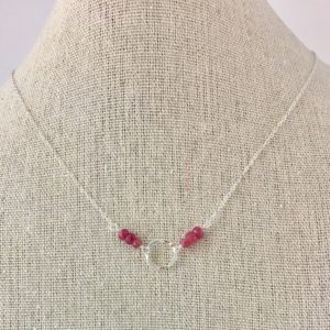 Ruby Pendant Necklace In Sterling Silver