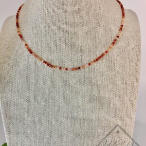 Carnelian Agate Choker In 14K Yellow Gold Filled