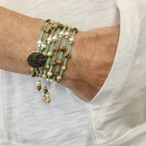 Jasper Pearl Wrap Bracelet