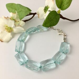 Aquamarine Bracelet In Sterling Silver