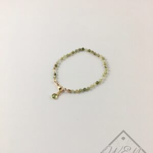 Green Garnet Peridot Bracelet In 14K Yellow Gold Filled