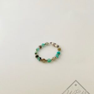 Amazonite Lillian Bracelet In Antique Silver Plate