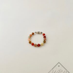 Carnelian Lillian Bracelet In Antique Silver Plate