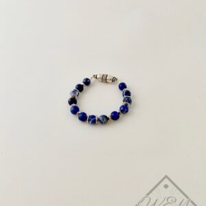 Sodalite Lillian Bracelet In Antique Silver Plate