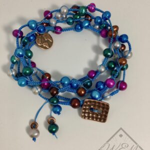 Multi Color Freshwater Pearl Wrap Bracelet
