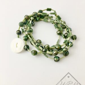 Green Pearl Wrap Bracelet