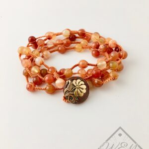 Carnelian Tiffany Flower Wrap Bracelet