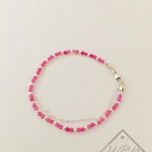 Pink Agate Eloise Bracelet In Sterling Silver