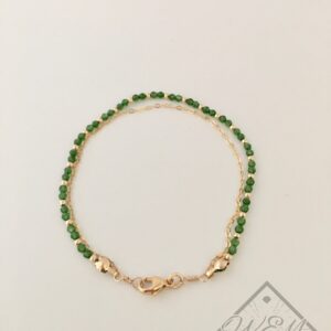Green Agate Eloise Bracelet In 14K Yellow Gold Filled