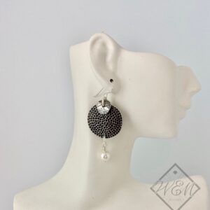 Vivian White Pearl Dangle Earrings In Silver Plate