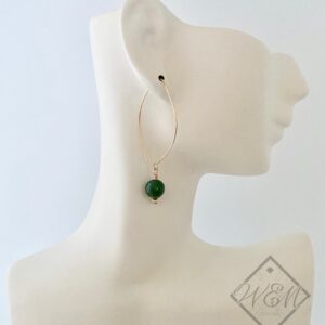 Moss Agate Jean Dangle Earrings In 14K Yellow Gold Filled