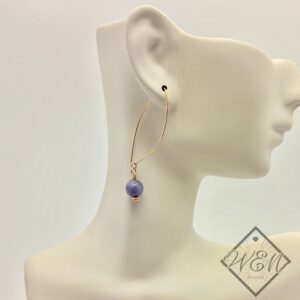 Tanzanite Jean Dangle Earrings In 14K Yellow Gold Filled