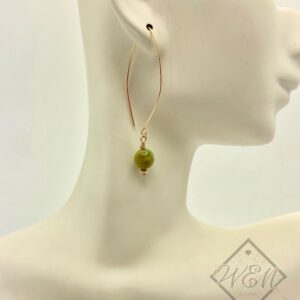 Olivine Jean Dangle Earrings In 14K Yellow Gold Filled