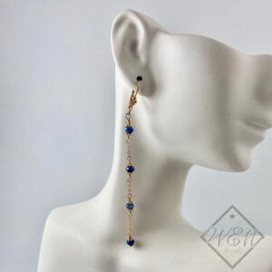 Hattie Kyanite Chain Earrings In 14K Yellow Gold Filled
