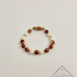 Leopard Speck Jasper Lillian Bracelet In Gold Plate