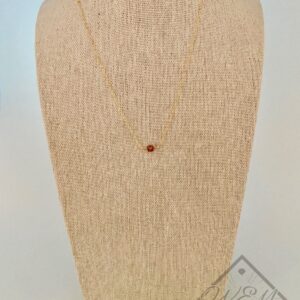 Bella Orange Garnet Pendant Necklace In 14K Yellow Gold Filled