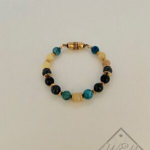 Apatite Opal Dumorterite Lillian Bracelet In Gold Plate