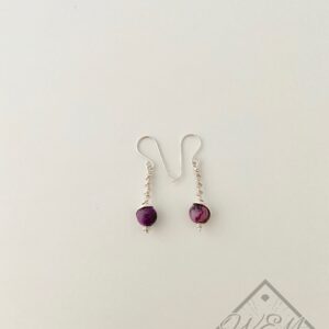 Purple Crazy Lace Eva Drop Earrings In Sterling Silver