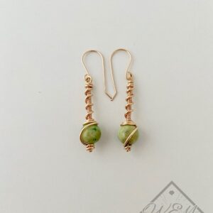 Olivine Eva Drop Earrings In 14K Yellow Gold Filled